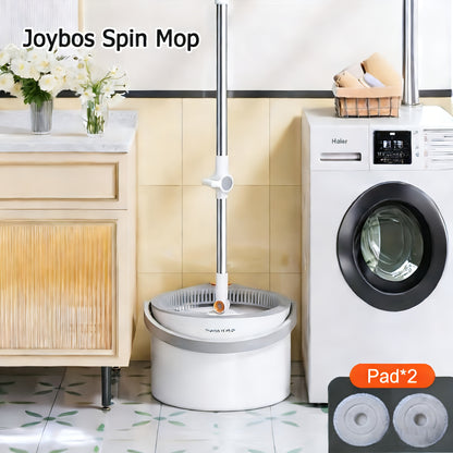 Joybos 360° Spin Mop Set with 4 Reusable Microfiber Pads | Extendable Stainless Steel Handle, Manual Floor Cleaning System for Wet\u002FDry Use, Ideal for Home, Kitchen, Bathroom, Living Room, Toilet - No Electricity Needed, Perfect Mother'S Day Gift