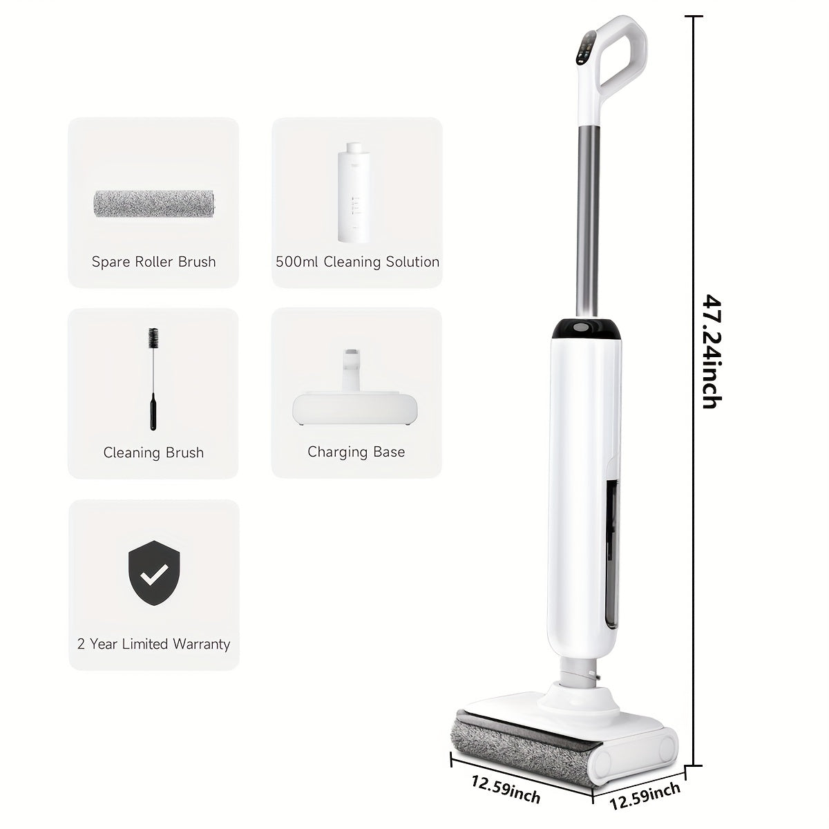 Cordless Wet Dry Vacuum Lightweight & Cordless Wet And Dry Vacuum Cleaner | Wet Dry Vacuum Cordless Floor Cleaner And Mop One-Step Cleaning for Hard Floors, Self-propelled Vacuum Mop Assembly, Refreshed Home