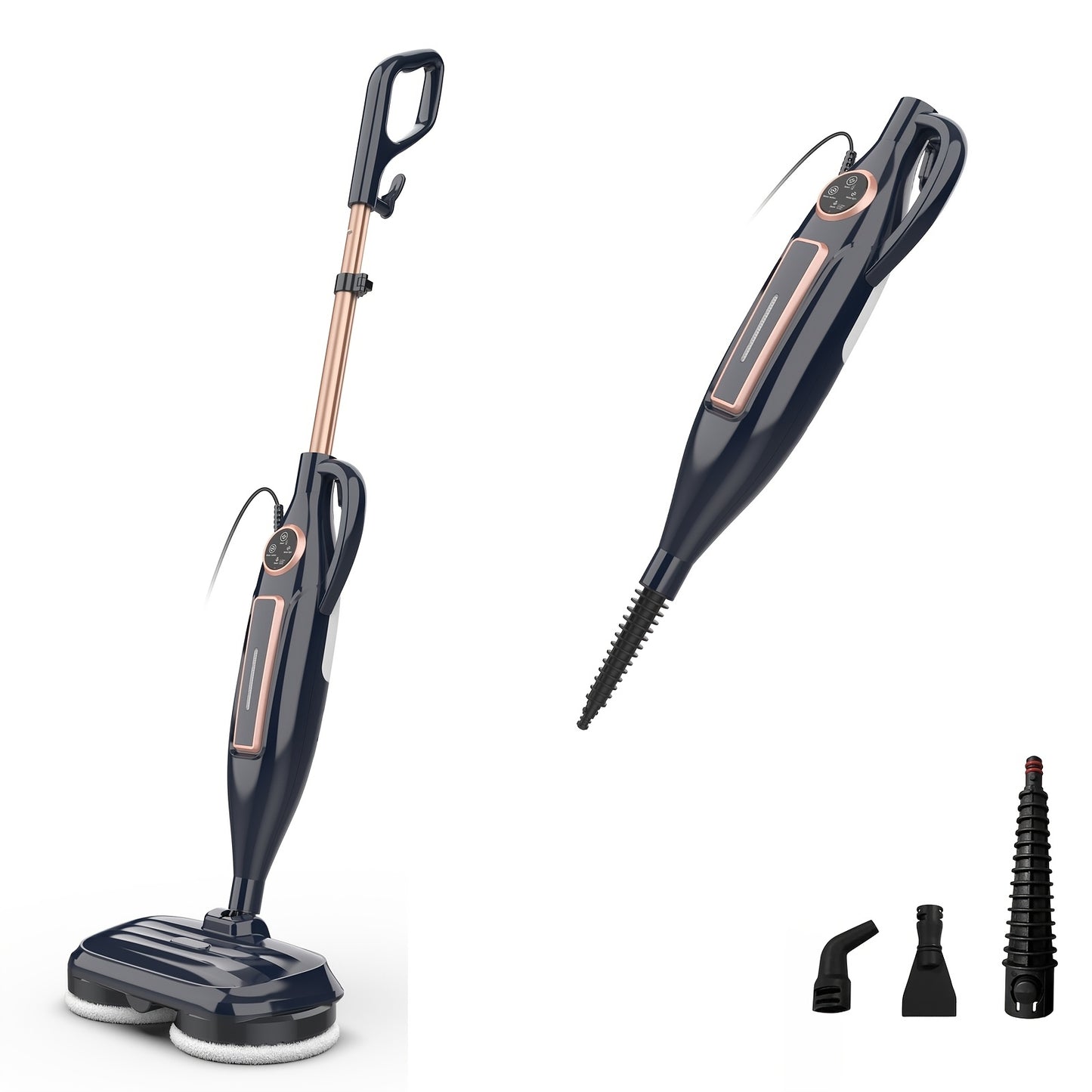 Meet The Steam Mop, 10in 1 Lightweight Spin Mop with Steam Blaster Technology, Scrubbing Steam Mop with Rotating Mop Pads, 3 Steam Modes & LED Headlights for Hard Floor Laminate Marble Floors