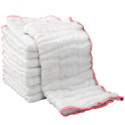 of 8 Ultra-Soft Dish Towels, Highly Absorbent And Reusable, Made of White Cotton Gauze for Use in The Kitchen And Dining Area