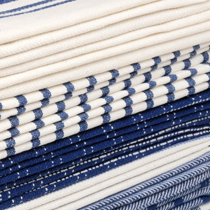 10 Pack 100% Cotton Kitchen Towels - Flat Weave, Absorbent & Durable Dish Towels for Cooking, Cleaning & Drying - Perfect for Christmas & Holiday Kitchens