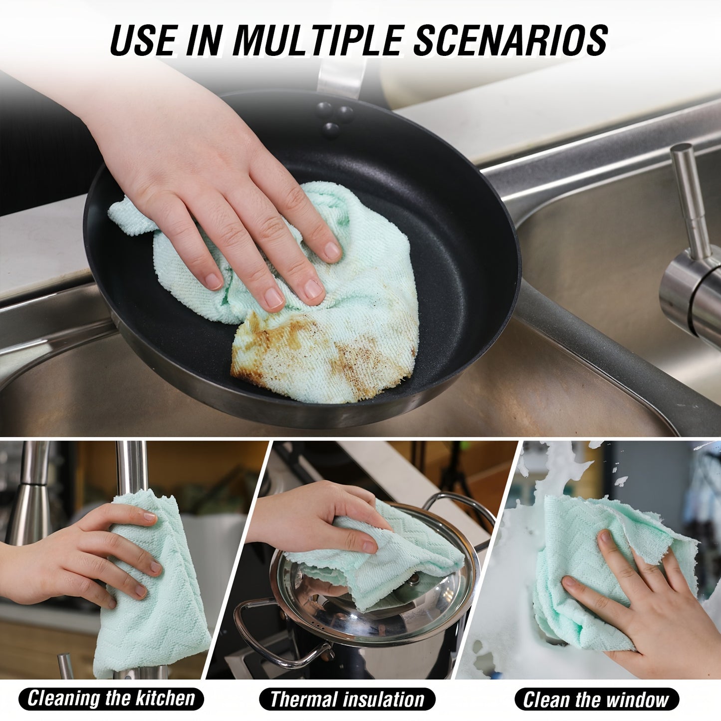 4rolls (120sheets), 4 Color, Reusable Multi-purpose Cleaning Wipe, Household Kitchen Cloth, Mircrofiber Towel Rolls, Dish Cloth, Paper Towel Replacement, Cleaning Supplies, Cleaning Tool, Disposable Cleaning Wipe