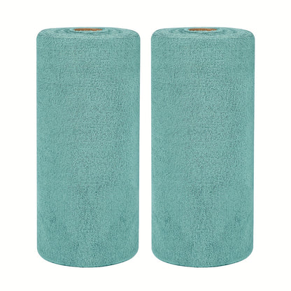 Reusable Microfiber\u002F\u002FNylon Cleaning Cloths Roll - Washable Tear-Off Paper Towels with 12×12 Absorbent Rags, Dishcloths Suitable for Kitchen, House, Car - Cost-Effective & Replacement Sheets