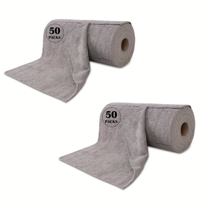 Reusable Microfiber\u002F\u002FNylon Cleaning Cloths Roll - Washable Tear-Off Paper Towels with 12×12 Absorbent Rags, Dishcloths Suitable for Kitchen, House, Car - Cost-Effective & Replacement Sheets