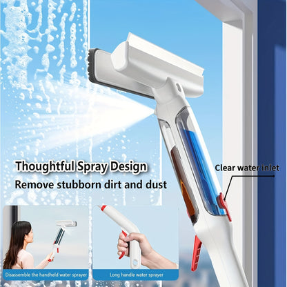74.8 Inch Super Long Rod Dual Control Multi-function Spray Window Cleaning Wiper, Which Can Collect Waste Water, Multi-function Wiper, High-rise Glass Cleaning, Household Cleaning Tools, Effective Cleaning Glass