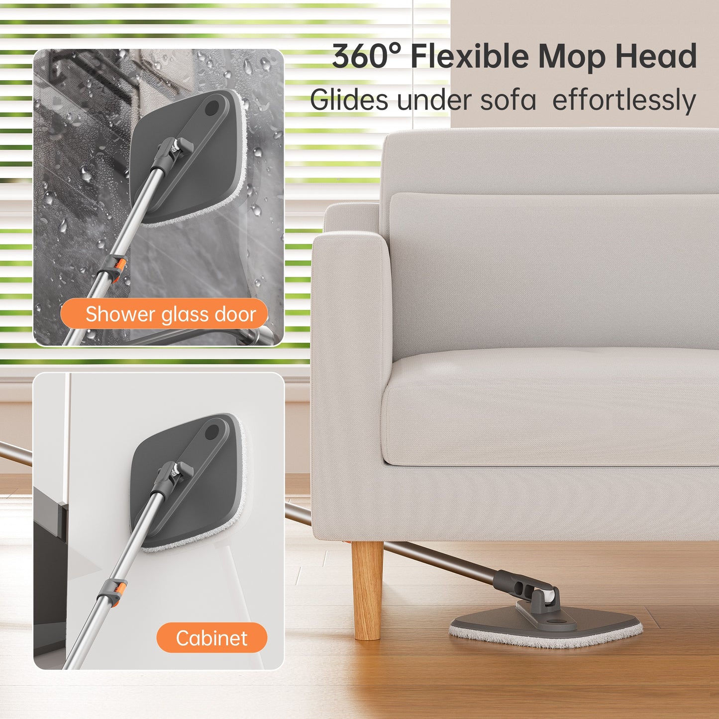 Spin Mop and Bucket Set w\u002F Self-Separation Dirty and Clean Water System, 360° Rotating Mop for Hardwood Tile Marble Floors - Includes 2\u002F 6pcs Refills