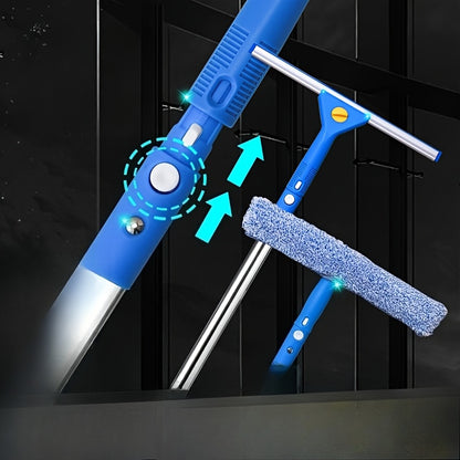 Window scraper cleaner professional window cleaning tool kit, with scraper and scrubber, detachable glass cleaning tool, with 53.0-inch stainless steel rod, suitable for car and home windows, Professional Window Maintenance, Lightweight Tool Kit