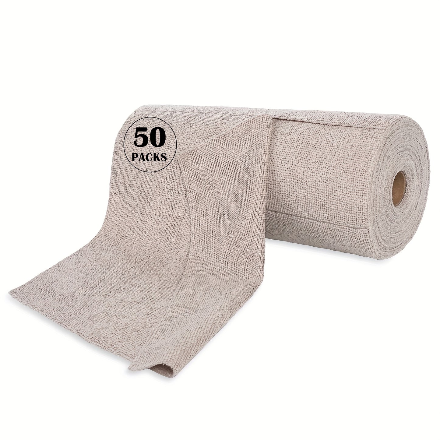 Reusable Microfiber\u002F\u002FNylon Cleaning Cloths Roll - Washable Tear-Off Paper Towels with 12×12 Absorbent Rags, Dishcloths Suitable for Kitchen, House, Car - Cost-Effective & Replacement Sheets