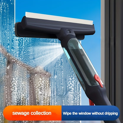 74.8 Inch Super Long Rod Dual Control Multi-function Spray Window Cleaning Wiper, Which Can Collect Waste Water, Multi-function Wiper, High-rise Glass Cleaning, Household Cleaning Tools, Effective Cleaning Glass
