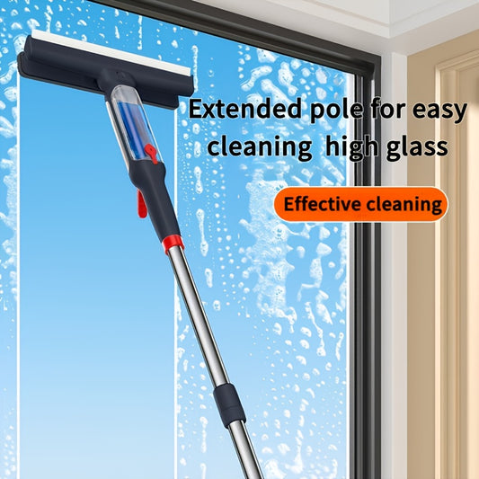74.8 Inch Super Long Rod Dual Control Multi-function Spray Window Cleaning Wiper, Which Can Collect Waste Water, Multi-function Wiper, High-rise Glass Cleaning, Household Cleaning Tools, Effective Cleaning Glass