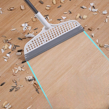 2pcs Magic Broom - Effective Floor Scraper, Window Squeegee, and Water Squeegee for Floors, Glass, Tile, Windows, Bathroom - Removes Dirt, Dust, Pet Hair, Essential Cleaning Supplies and Multi-Purpose Cleaning Tool