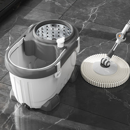 4 Replacement Mop Cloths, Spin Mop Bucket Set, Includes Mop Cloths And Mop Head, Complete Household Mop Bucket Kit, 360° Spin Wash & Spin-Dry System, Large-Capacity Design, Suitable for Kitchen, Living Room, And Whole-Home Cleaning