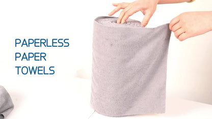 Reusable Microfiber\u002F\u002FNylon Cleaning Cloths Roll - Washable Tear-Off Paper Towels with 12×12 Absorbent Rags, Dishcloths Suitable for Kitchen, House, Car - Cost-Effective & Replacement Sheets