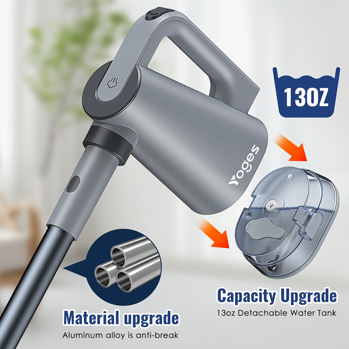 Steam mop, steam cleaner, detachable handheld carpet cleaner, household and floor cleaner, corded household steam cleaner, 10in 1 multifunctional accessory and 2 mats, powerful sofa steamer, hardwood, tiles, cement paste, windows, kitchen, bathroom