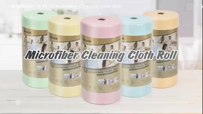 4rolls (120sheets), 4 Color, Reusable Multi-purpose Cleaning Wipe, Household Kitchen Cloth, Mircrofiber Towel Rolls, Dish Cloth, Paper Towel Replacement, Cleaning Supplies, Cleaning Tool, Disposable Cleaning Wipe