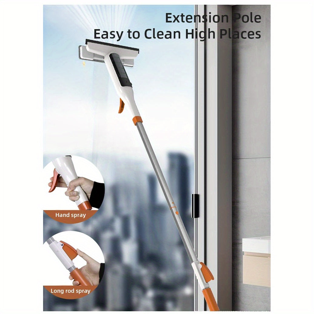 3-in-1 Glass Cleaning 3-in-1 Glass Cleaning Kit - Durable Metal Pole, Silicone Scraper Included - Ideal for High Windows, Shower Doors & Car Windshields - Essential Home Cleaning Tool Holiday Gifts, Halloween And Christmas Decorations
