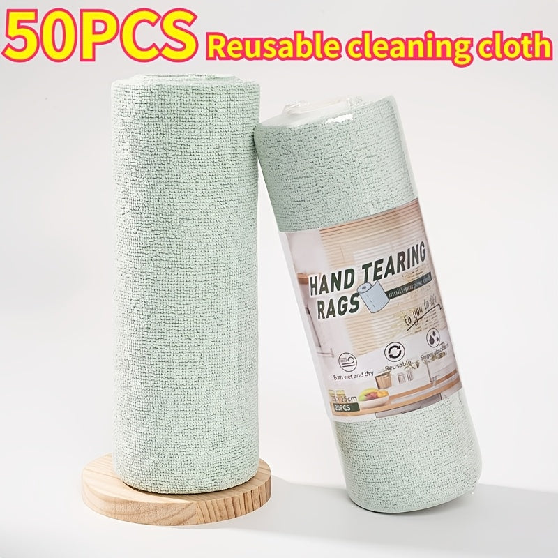 20\u002F50pcs Of Ultra-fine Fiber Cleaning Cloth, Multifunctional Reusable Household Kitchen Towel Roll, Easy to Clean Dishwashing Cloth, Car Cleaning Towel, Car Cleaning Tool, Suitable for Living Room, Bedroom, RV And Kitchen Cleaning Supplies